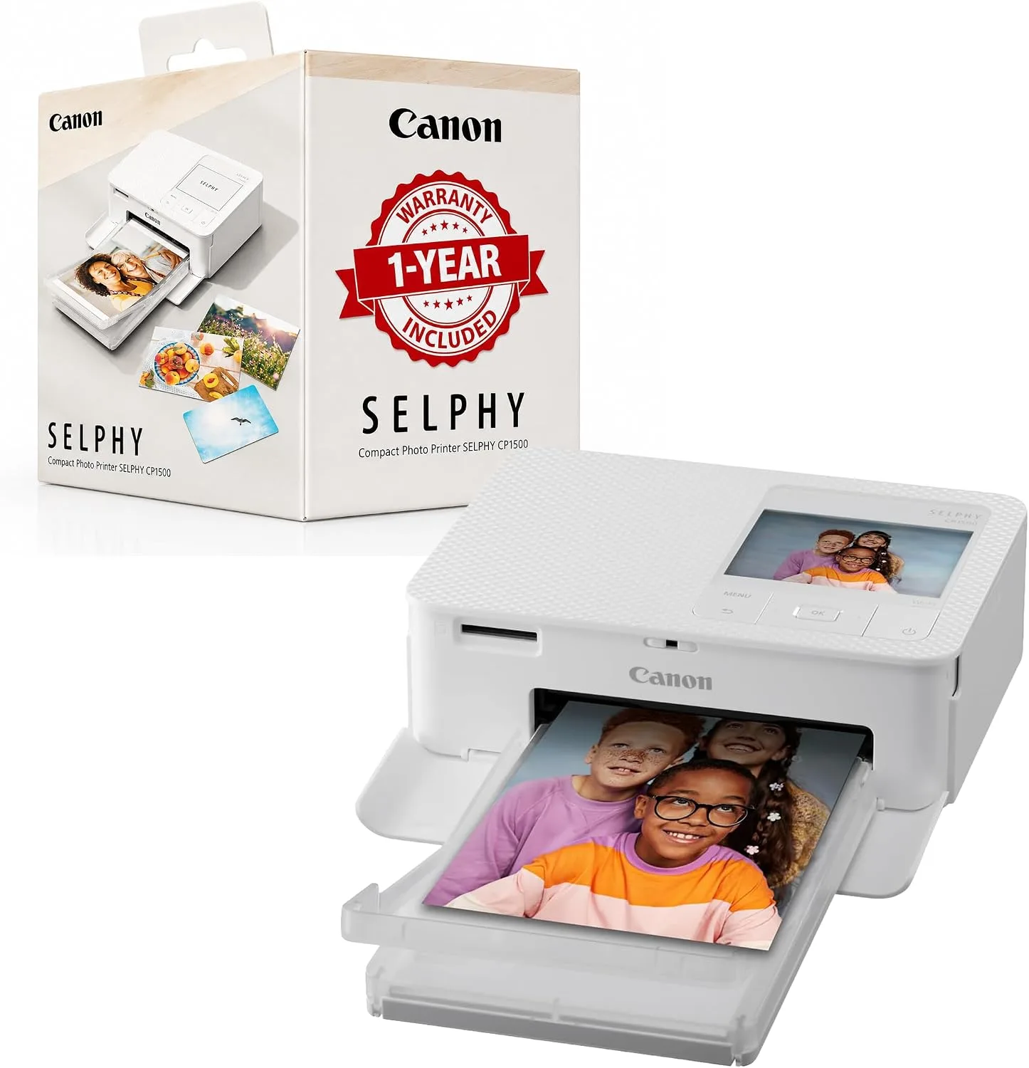 Canon SELPHY CP1500 Compact Photo Printer - White