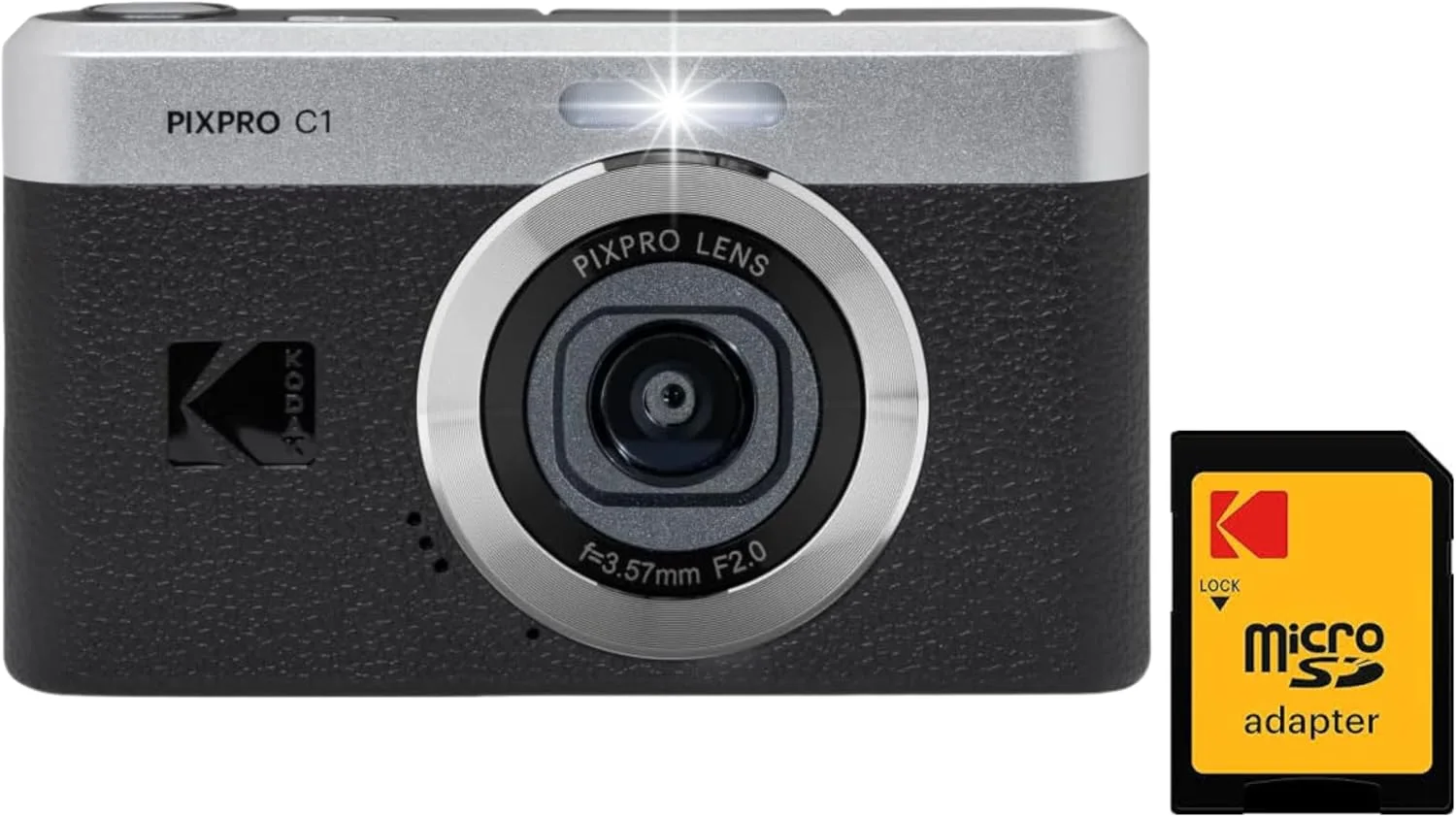 Kodak PIXPRO C1 Compact Digital Camera with 4X Zoom 13MP 2.8” LCD LED Flash Full HD 1080p Video Recording Plus a Free 16GB Memory Card