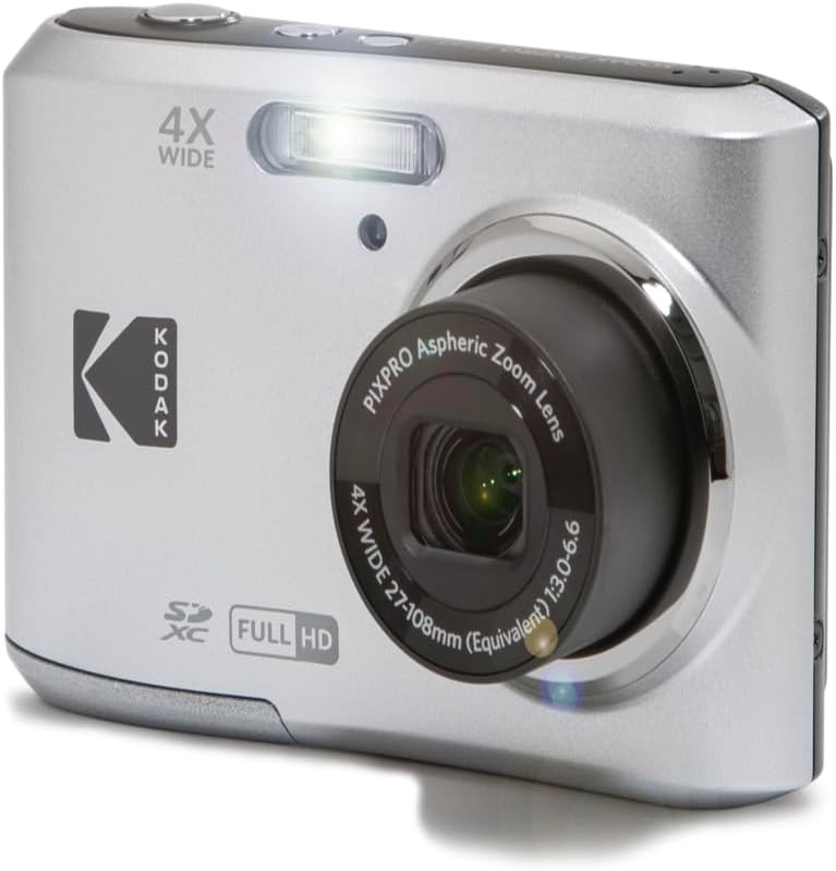 Kodak PIXPRO FZ45-SL 16MP Digital Camera 4X Optical Zoom 27mm Wide Angle 1080P Full HD Video 2.7" LCD Vlogging Camera Silver