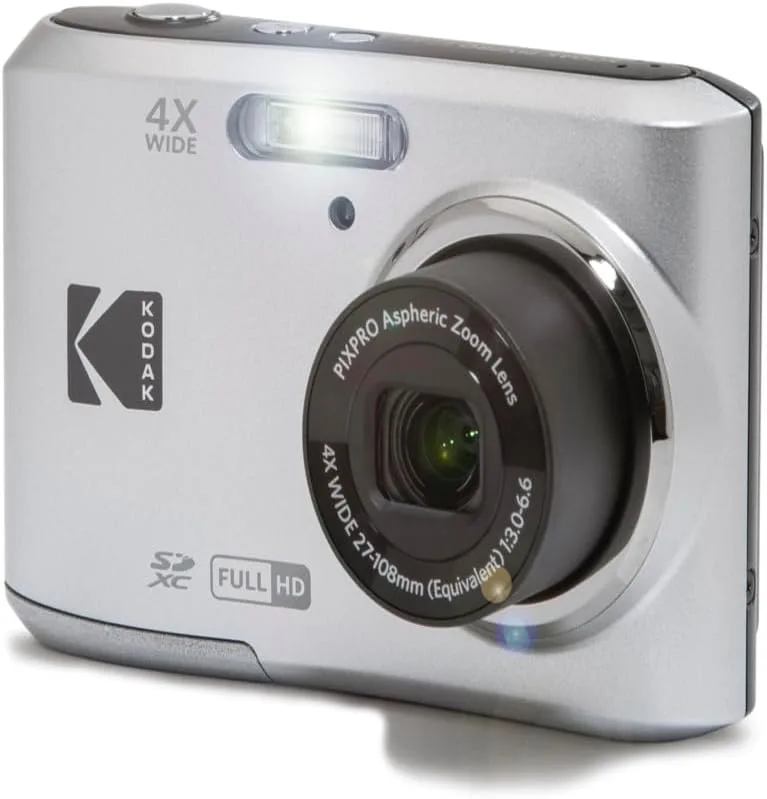 Kodak PIXPRO FZ45-SL 16MP Digital Camera 4X Optical Zoom 27mm Wide Angle 1080P Full HD Video 2.7" LCD Vlogging Camera Silver
