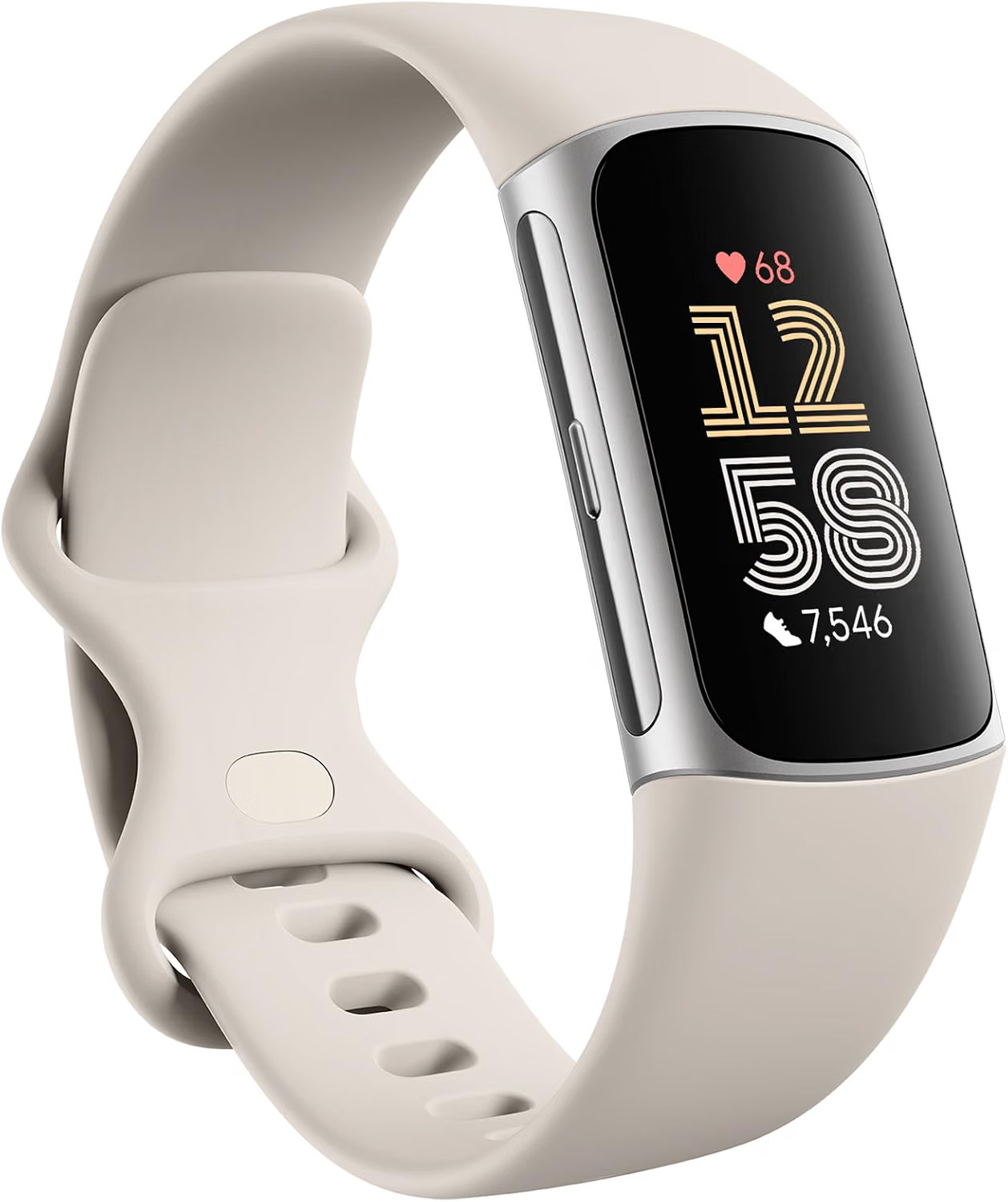 Google Fitbit Charge 6 - Health and Fitness Tracker - Silver / White