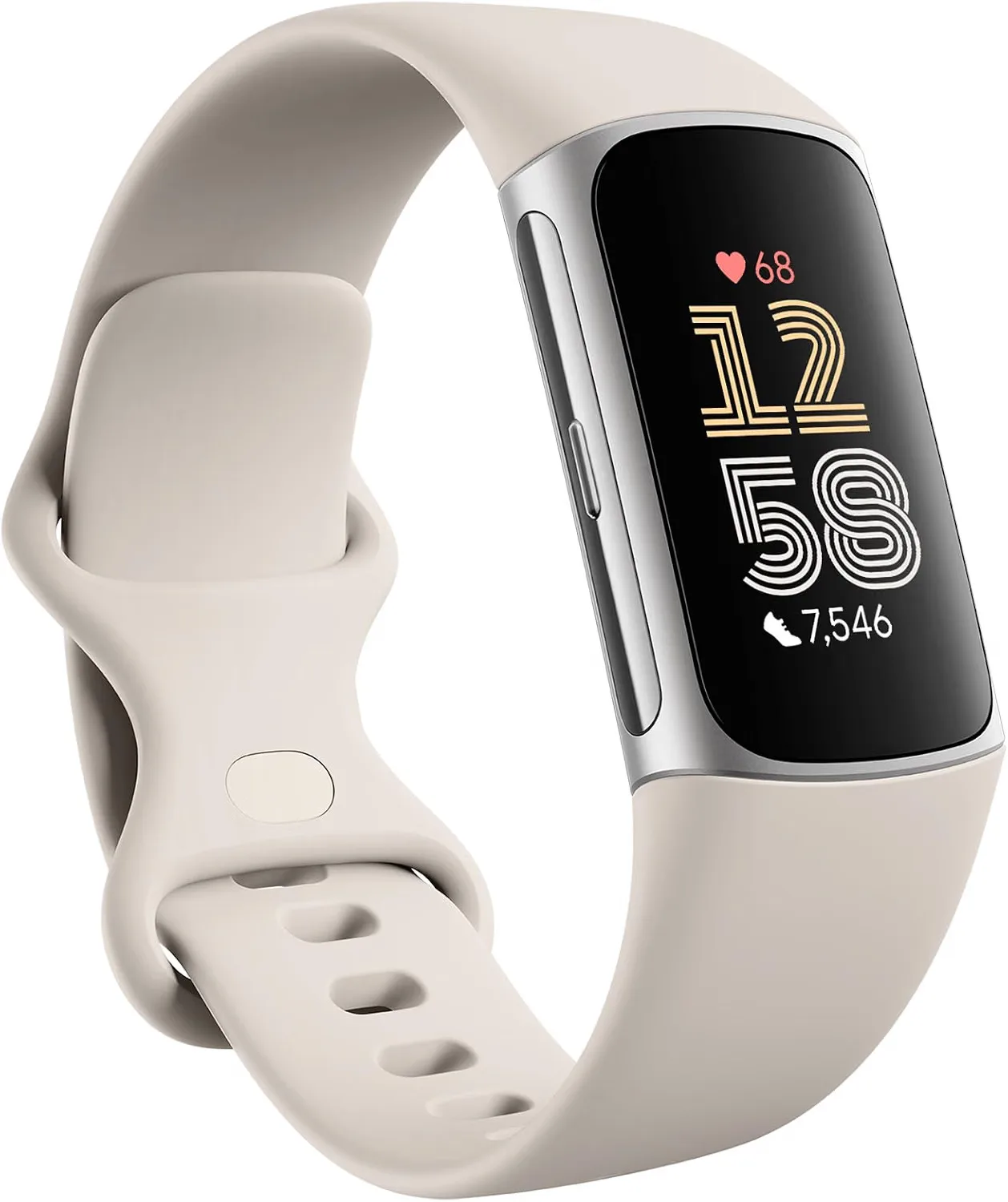Google Fitbit Charge 6 - Health and Fitness Tracker - Silver / White