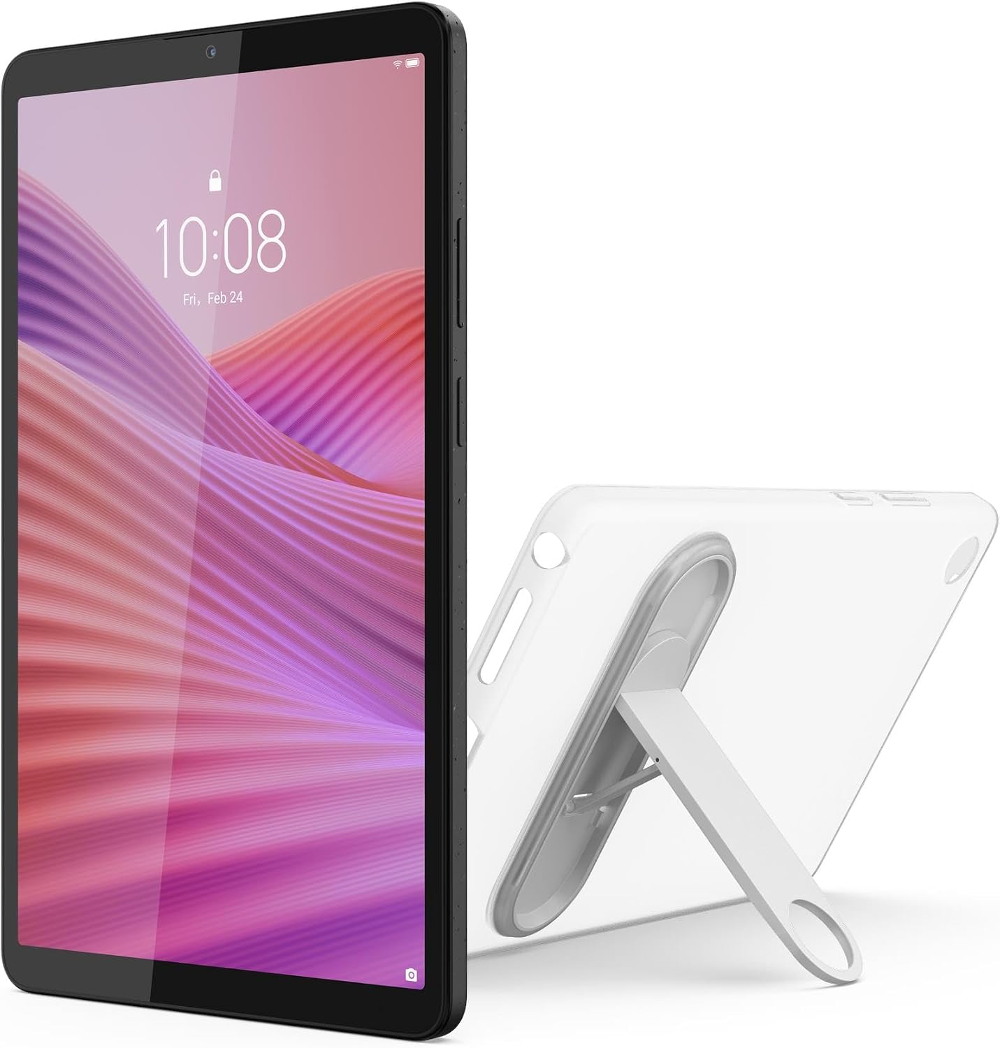 Lenovo Tab One with Clear Case, 8.7" HD 480nits Anti-Fingerprint, Touch Display, MediaTek Helio G85 Processor, 4GB RAM, 128GB, Android 14 - Luna Grey